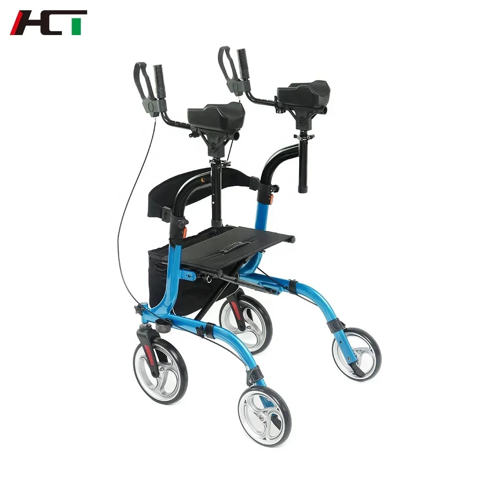Best Seller Stable Medical Device Supplies Home Care Good for Senior Handicapped Folding Upright Walker Rollator With Arm Rest