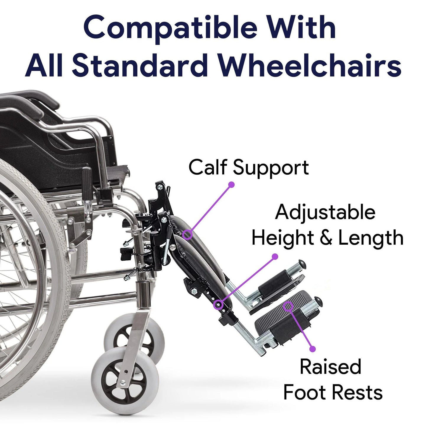 Elevating Wheelchair Leg Rest - Foot and Calf Support