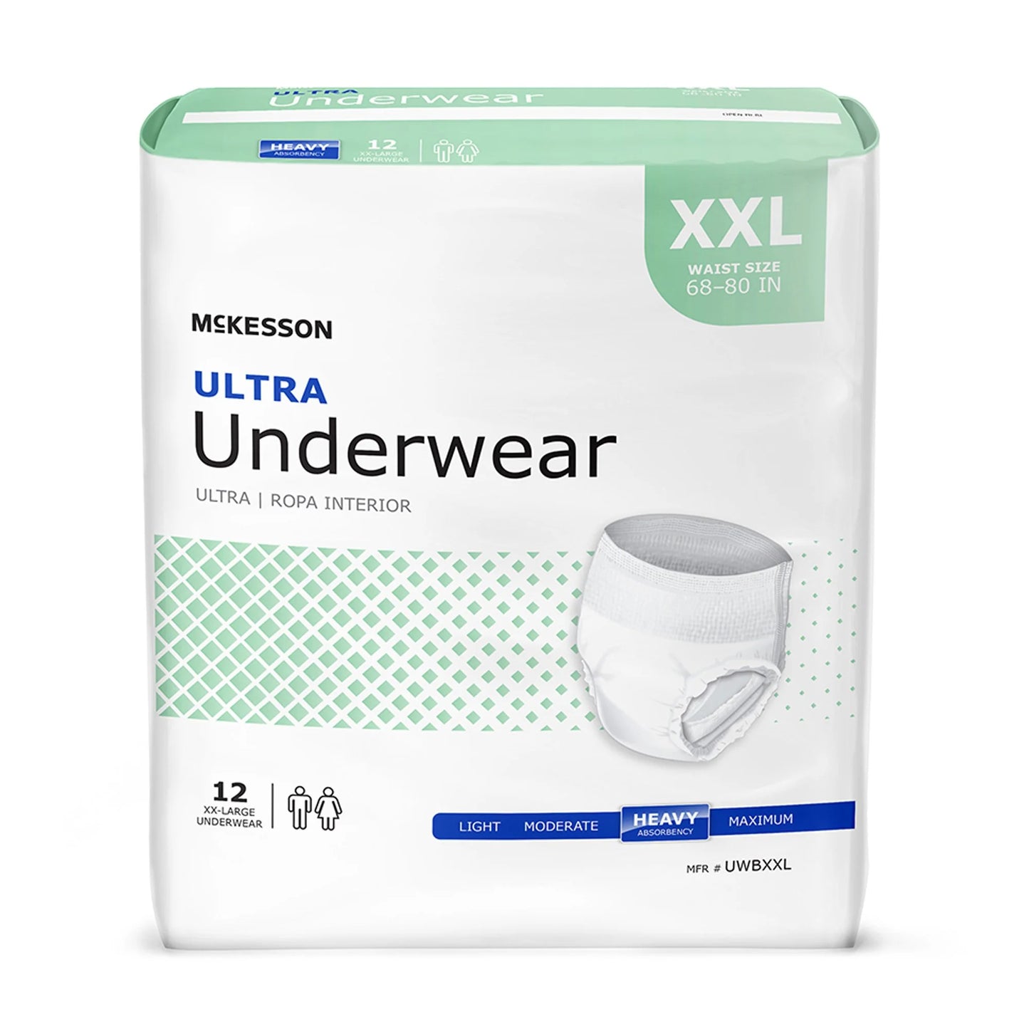 Ultra Underwear, Incontinence, Heavy Absorbency, 2XL, 12 Ct