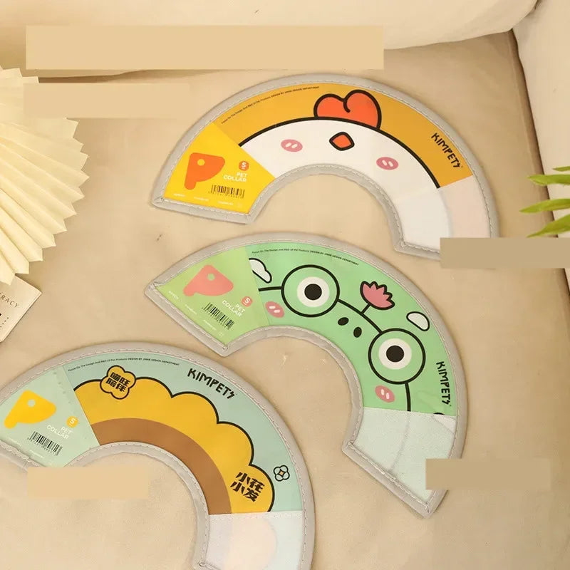 Cute Cat Anti-bite Collar Pet Medical Recovery Collars Cartoon Cat Protection Cover Elizabethan Collar Circle for Pet Supplies