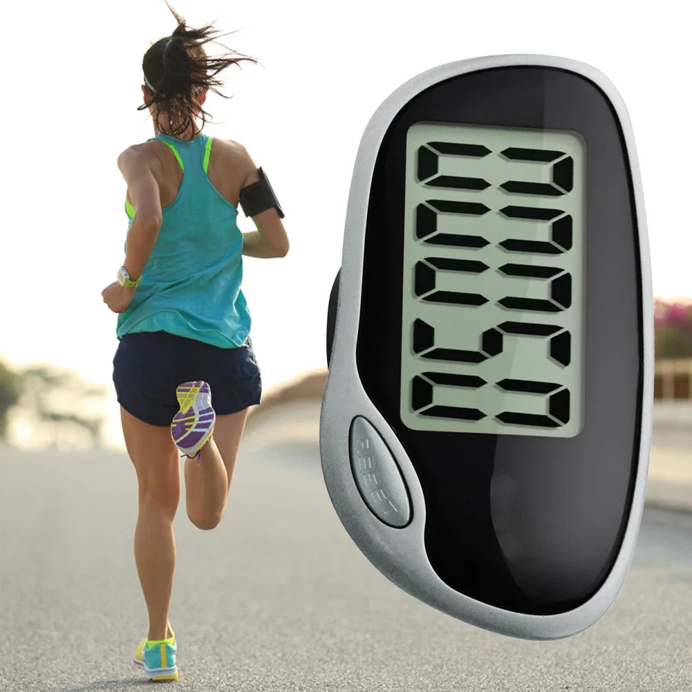 Walking Pedometer Clip On Step Counter LCD Display Accurate Step Tracker Electronic Pedometer Outdoor Sports
