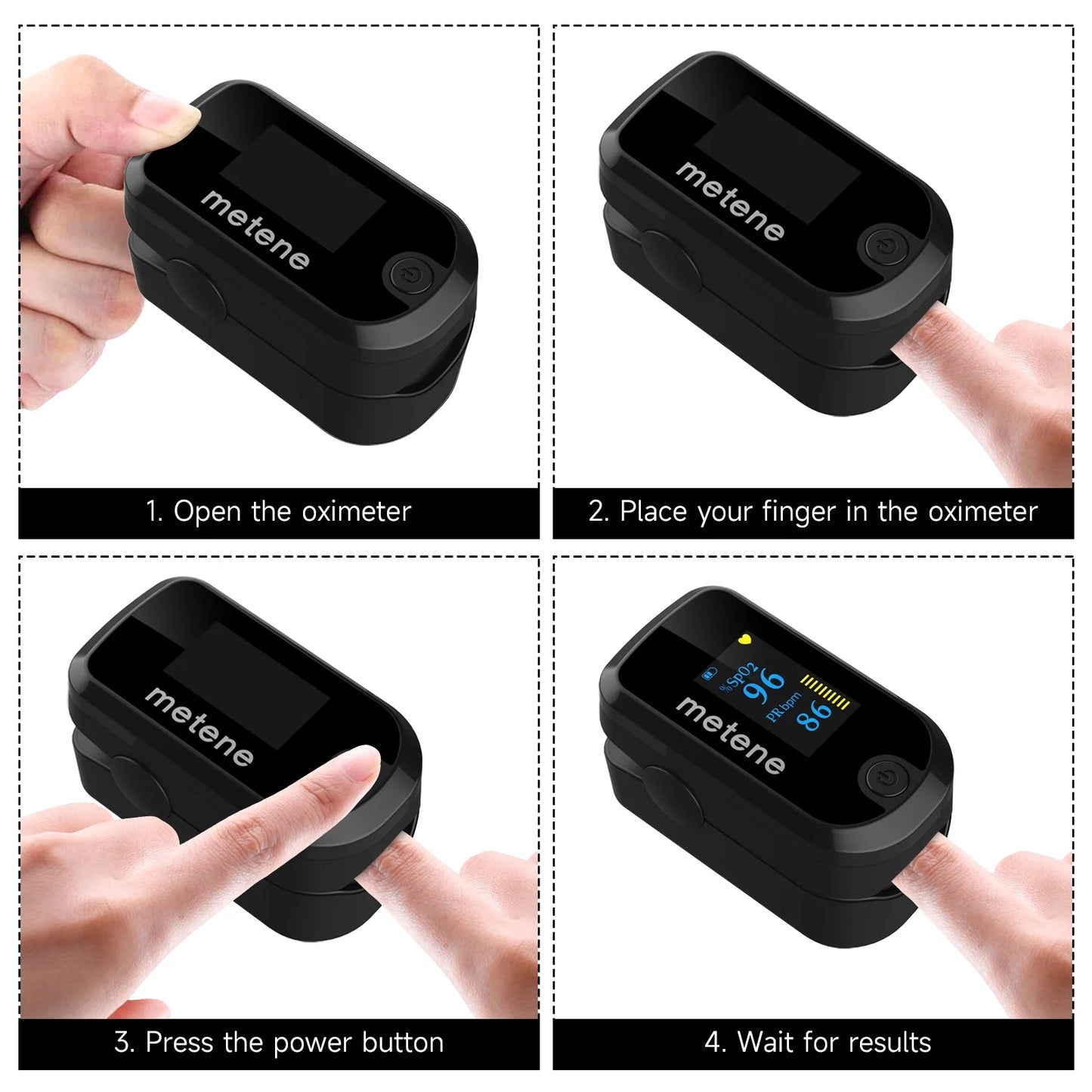 Pulse Oximeter Fingertip with Batteries & Lanyard, OLED Blood Oxygen Saturation Monitor, 20E