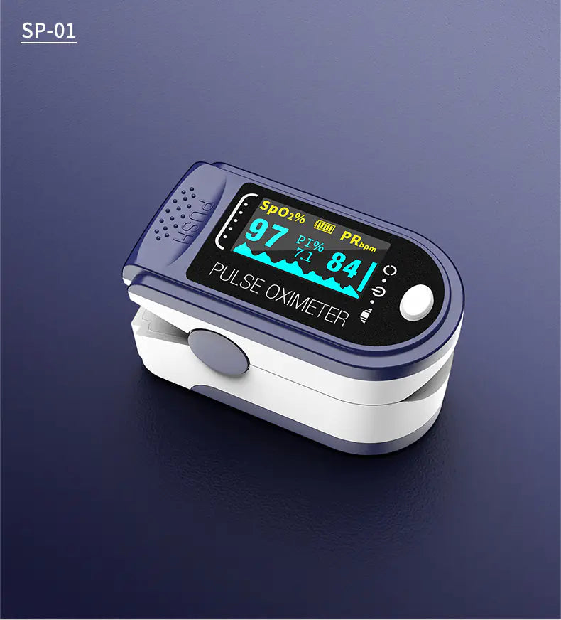 Pulse Oximeter Fingertip Device for Blood Oxygen Monitoring