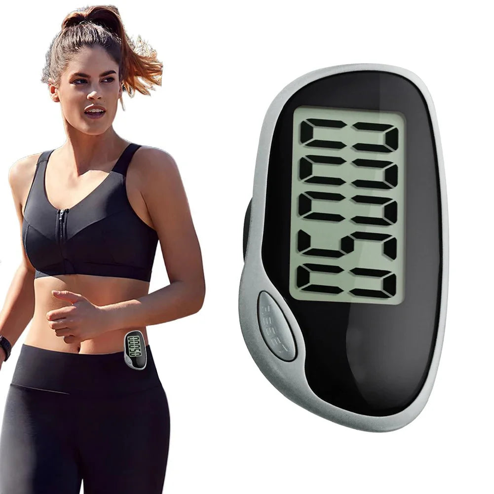 Walking Pedometer Clip On Step Counter LCD Display Accurate Step Tracker Electronic Pedometer Outdoor Sports