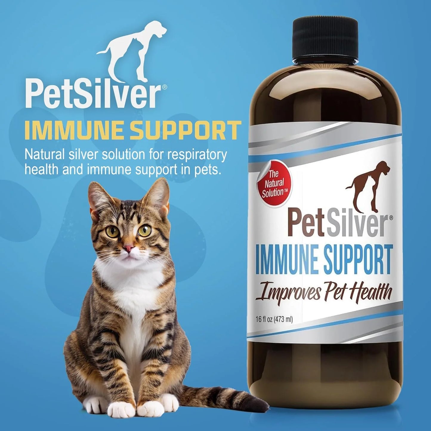 Respiratory Solution with Chelated Silver for Cats and Dogs, Gentle Allergen Free Formula, Use with Nebulizer or Syringe, Fragrance and Flavor Free, 16 Oz.