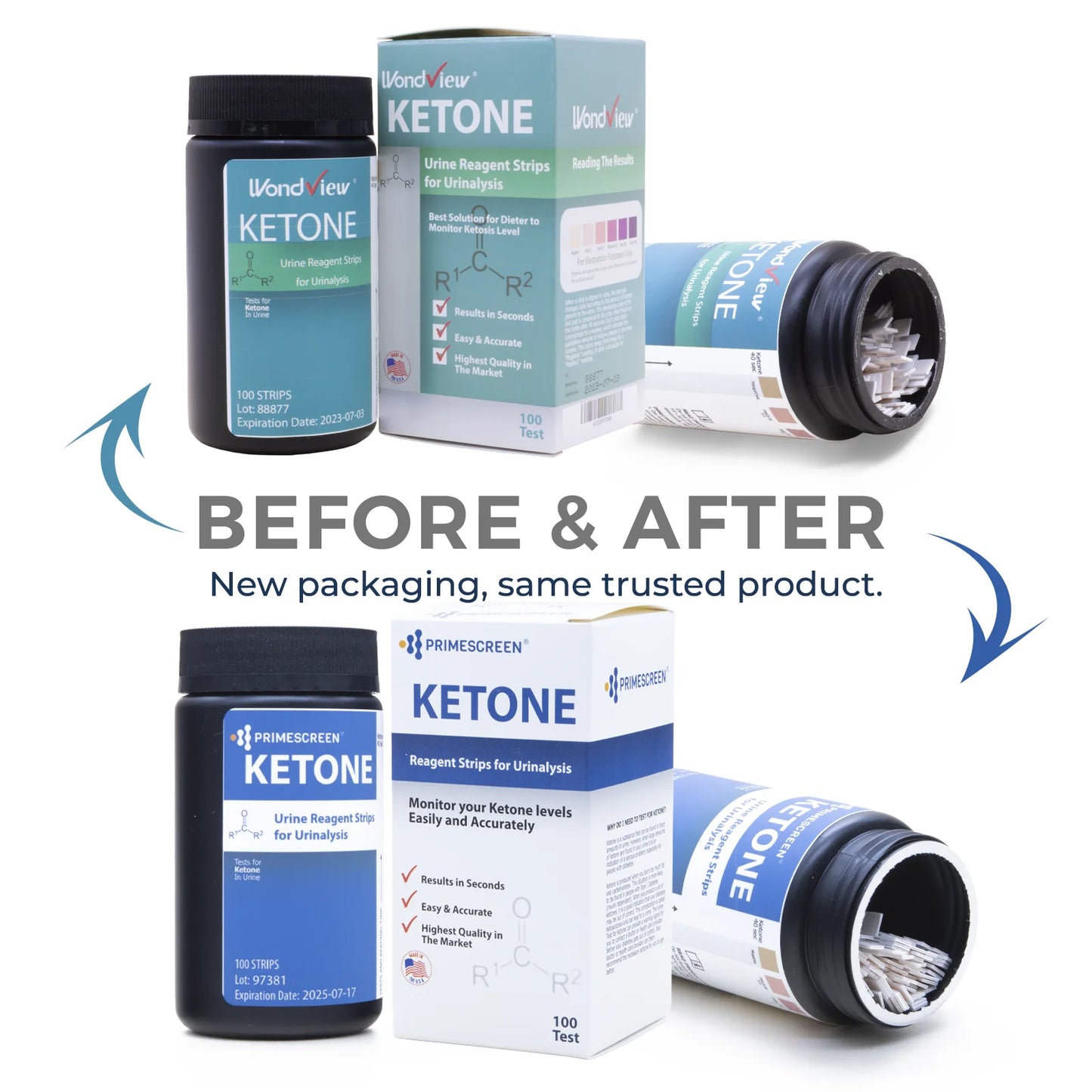 - Ketone Test Strips for Ketosis Levels & Low-Carb Diets - 200 Tests (USA Made)