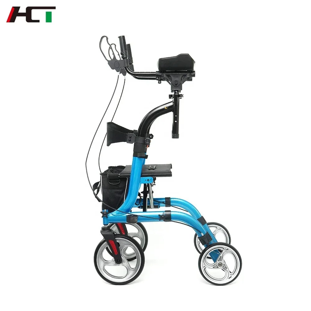 Best Seller Stable Medical Device Supplies Home Care Good for Senior Handicapped Folding Upright Walker Rollator With Arm Rest