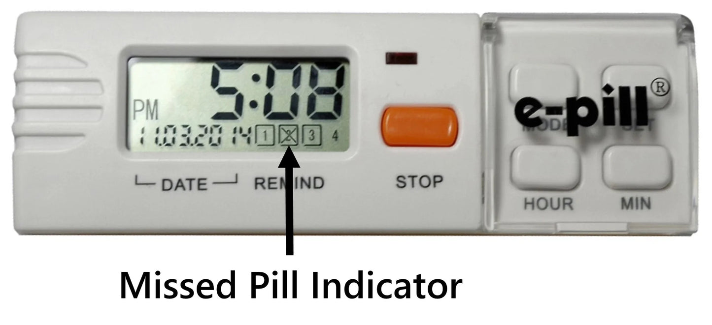 Medglider Reminder with Attached 4 Compartment Pill Box