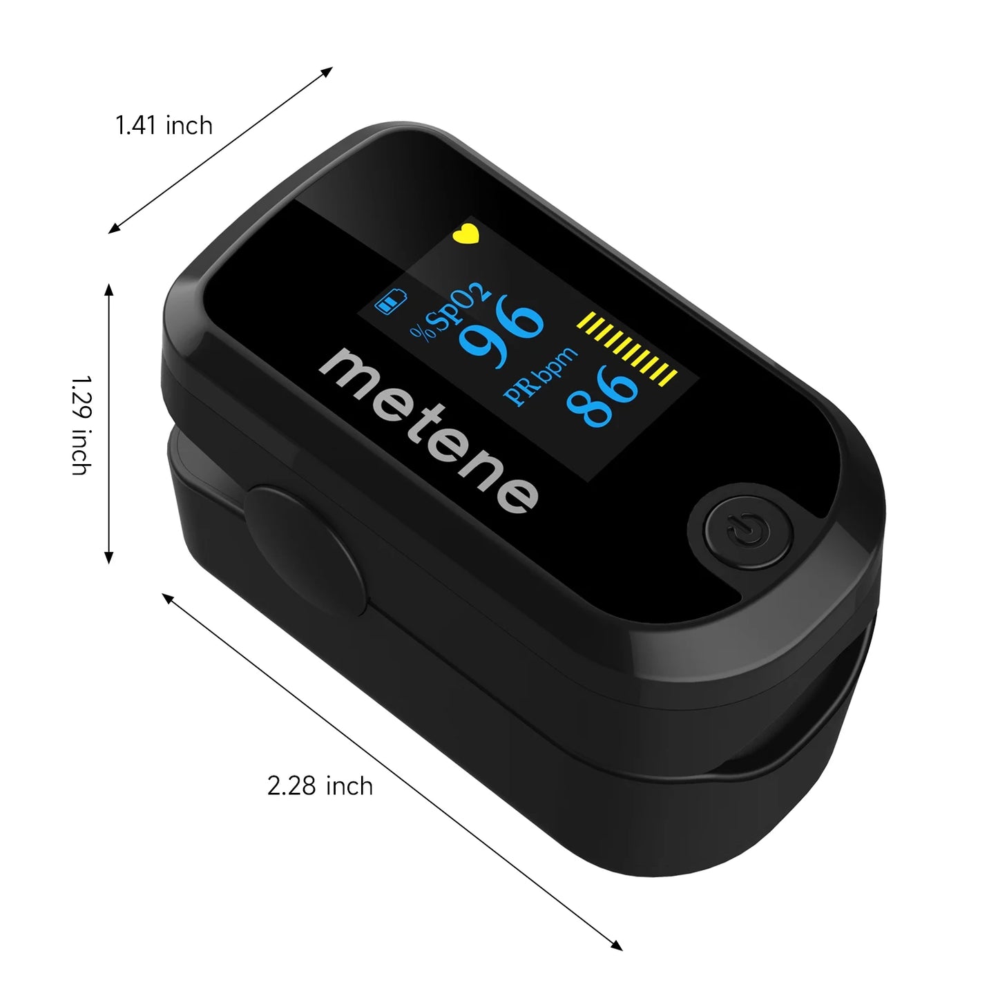 Pulse Oximeter Fingertip with Batteries & Lanyard, OLED Blood Oxygen Saturation Monitor, 20E