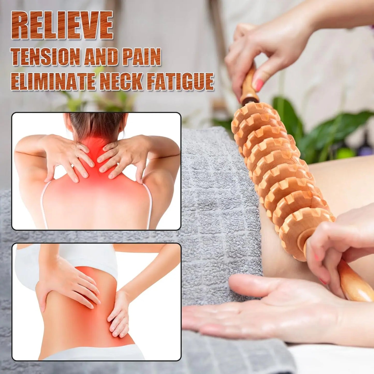 Wood Therapy Roller Gear Stick Massage Tool Cellulite Slimming Roller Massager Lymphatic Drainage Body Shaping Trigger Stick