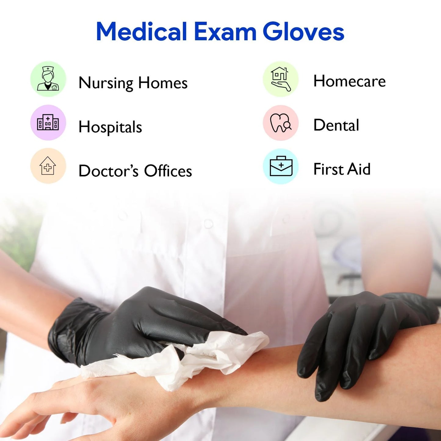 Disposable Black Nitrile Gloves 200 Count - Heavy Duty 4Mil, Powder Free, Rubber Latex Free, Medical Exam Grade