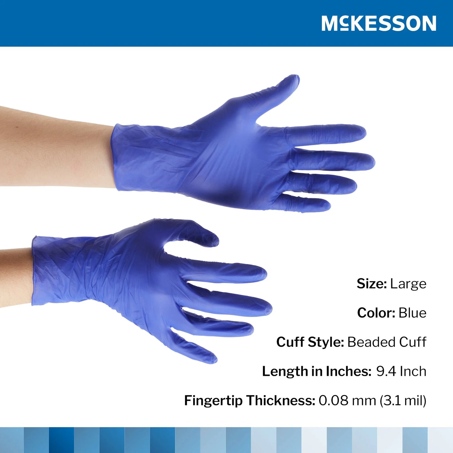 Confiderm 3.0 Disposable Nitrile Exam Glove Standard Cuff Length LARGE 14-6N36 250 per Box