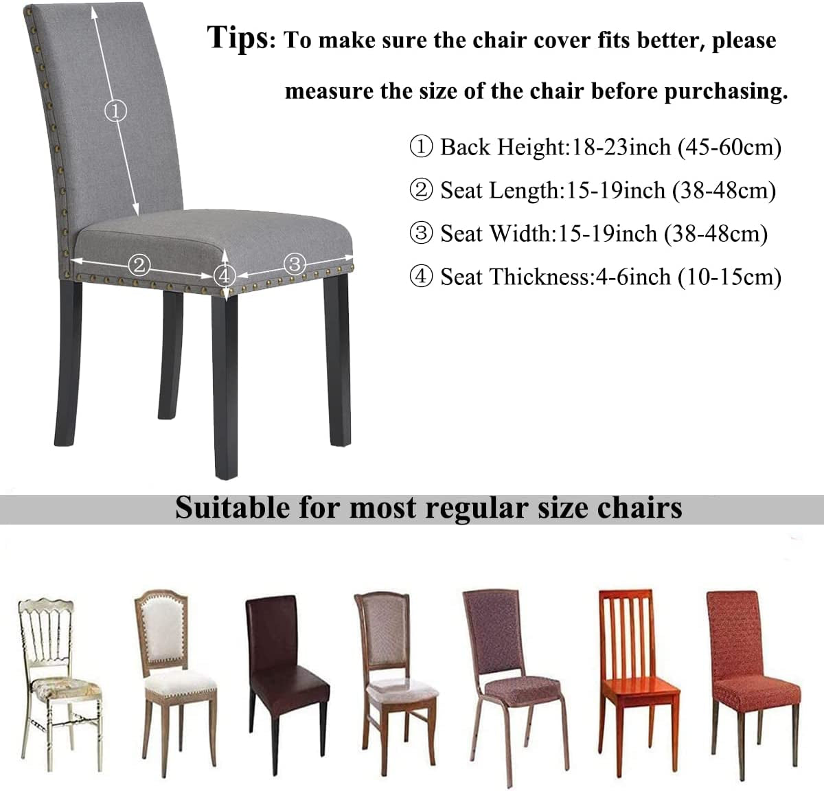 Burgundy Chair Covers for Dining Room Set of 4,Stretch Spandex Parsons Chair Slipcover 4 Pack,Washable Anti-Dust Chair Seat Cover for Kitchen,Wedding,Party