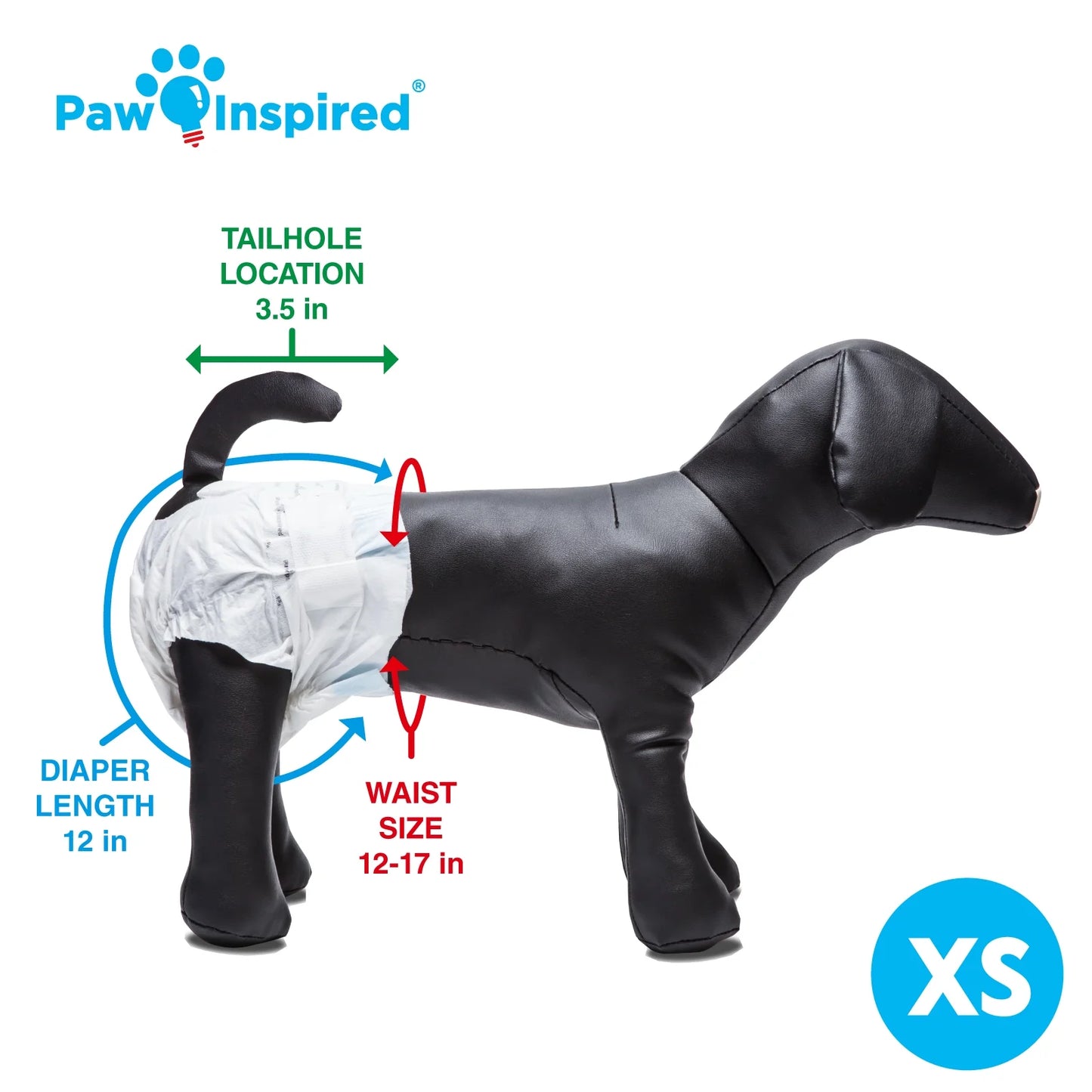 Disposable Dog Diapers Female| Puppy, Doggie, Cat Diapers |Diapers for Dogs in Heat Period, Diapers That Stay on Bulk, Senior, Excitable Urination, or Incontinence (X-Small, 32 Count)