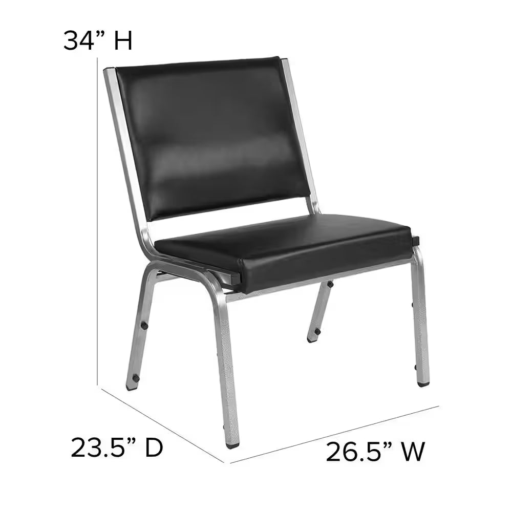 Hercules Series Vinyl 1000 Lbs. Rated Bariatric Medical Reception Chair in Antimicrobial Black Vinyl