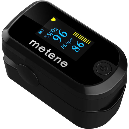 Pulse Oximeter Fingertip with Batteries & Lanyard, OLED Blood Oxygen Saturation Monitor, 20E