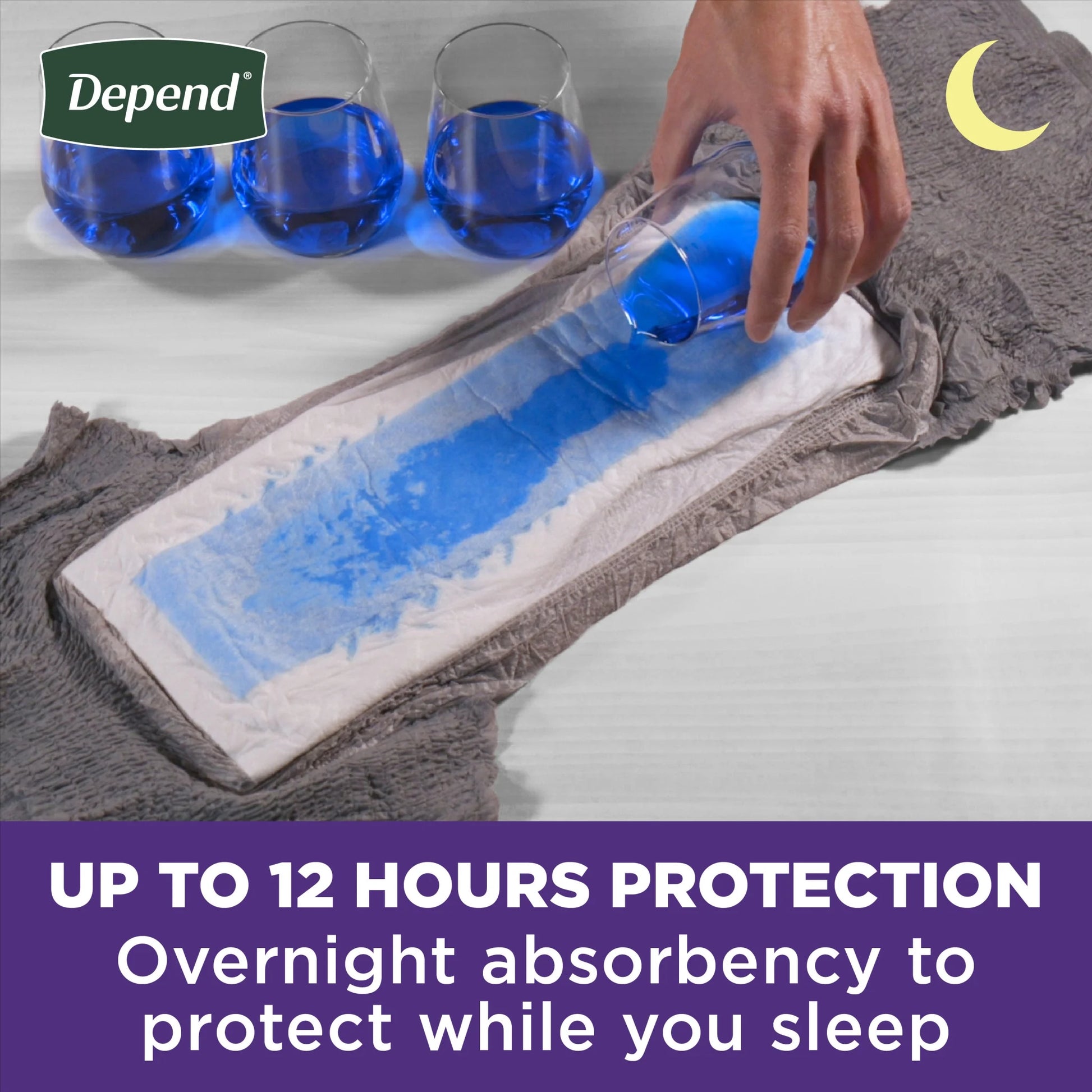 Night Defense Incontinence Underwear for Men, Adult Diapers, S/M, 64 Count