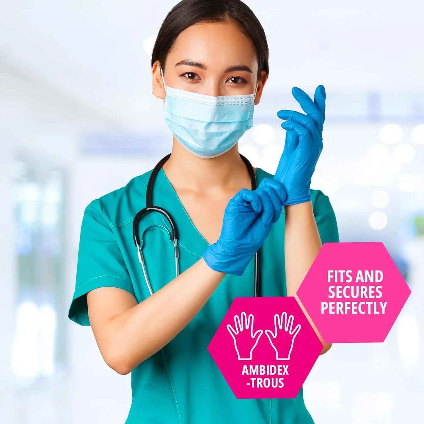 Nitrile Gloves Non-Sterile Powder-Free Disposable Latex Free Gloves, Medium 200-Pack