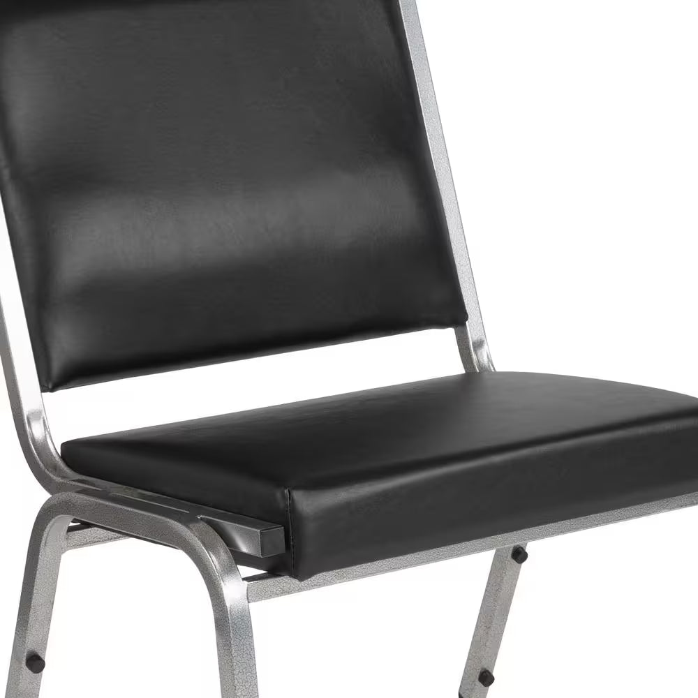Hercules Series Vinyl 1000 Lbs. Rated Bariatric Medical Reception Chair in Antimicrobial Black Vinyl