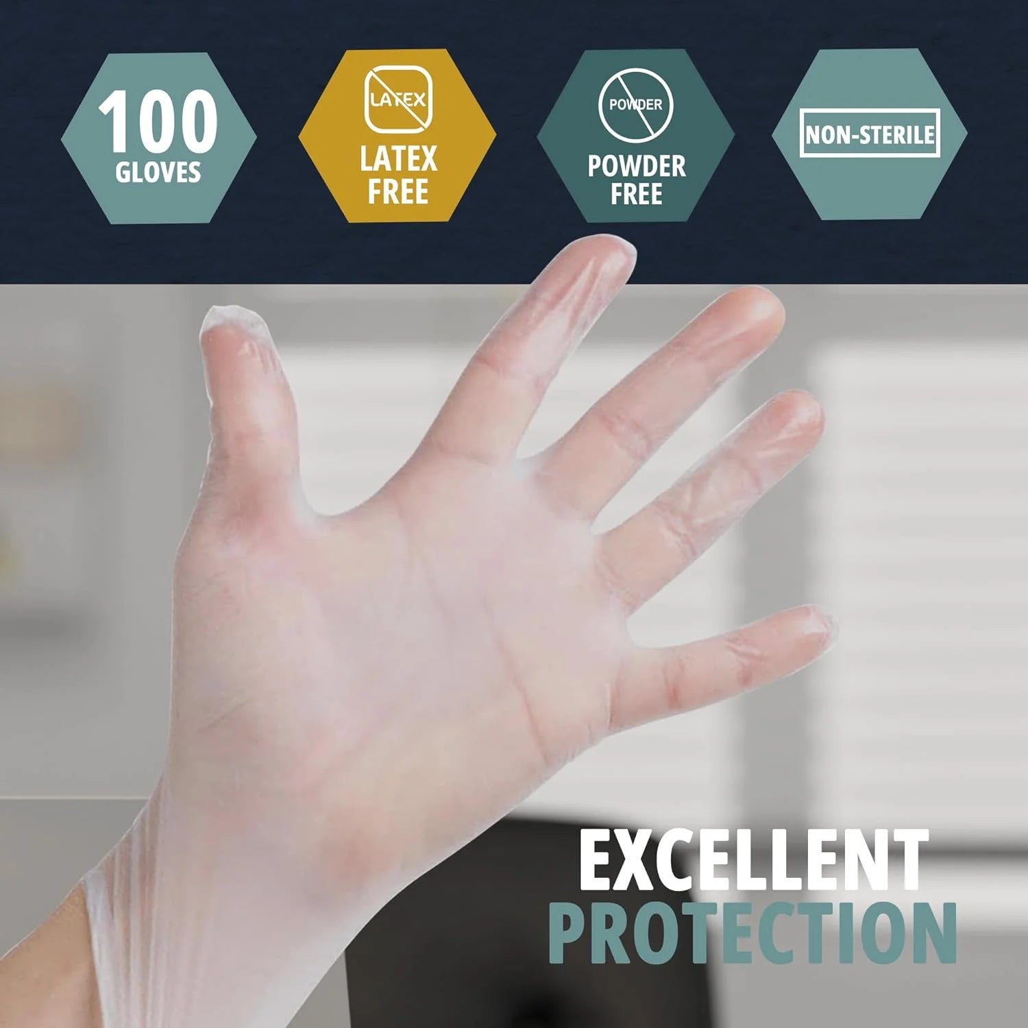 Vinyl Gloves Powder-Free Disposable Latex Free Gloves, Small 1000-Pack