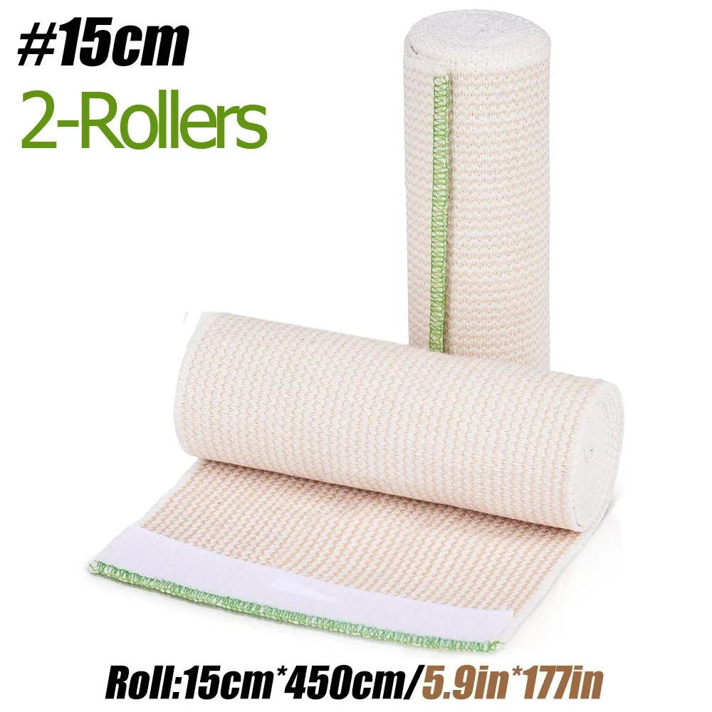 2 Pack Elastic Bandage Wrap, Compression Wrap Bandage for Legs, Ankle, Knee, Tummy, Body, Lymphedema Wraps for Legs, Latex-Free