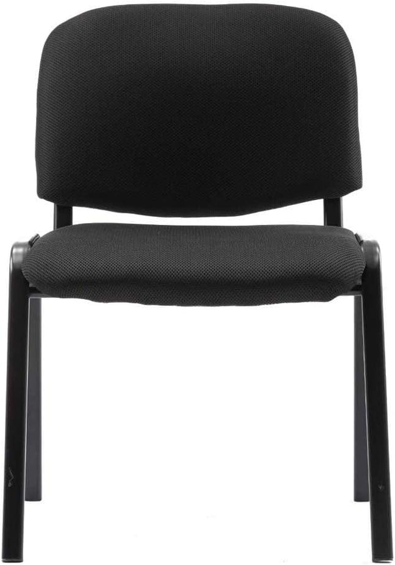 Stackable Black Office Chairs Armless Conference Room Chairs 5 Pack Mesh Reception Desk Chair for Meeting/Events/Hall/Training/Waiting Room