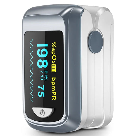 Fingertip Pulse Oximeter Blood Oxygen Saturation Monitor with Batteries and Lanyard for Sport, Running