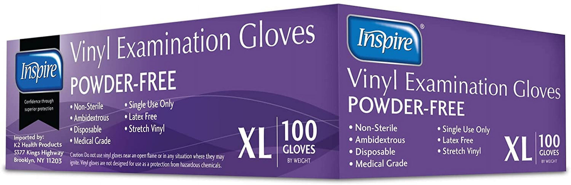 Stretch Vinyl Exam Gloves the ORIGINAL Quality Vinyl Gloves Disposable Latex Free Medical Gloves Cleaning Gloves 10 Packs of 100 Extra Large