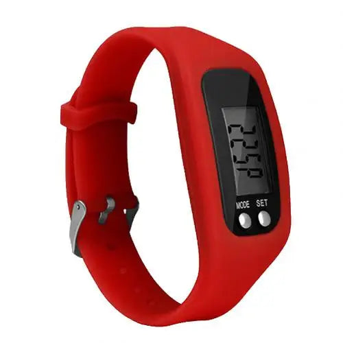 Sport Running Silicone Pedometer Calorie Step Counter Digital Watch Bracelet
