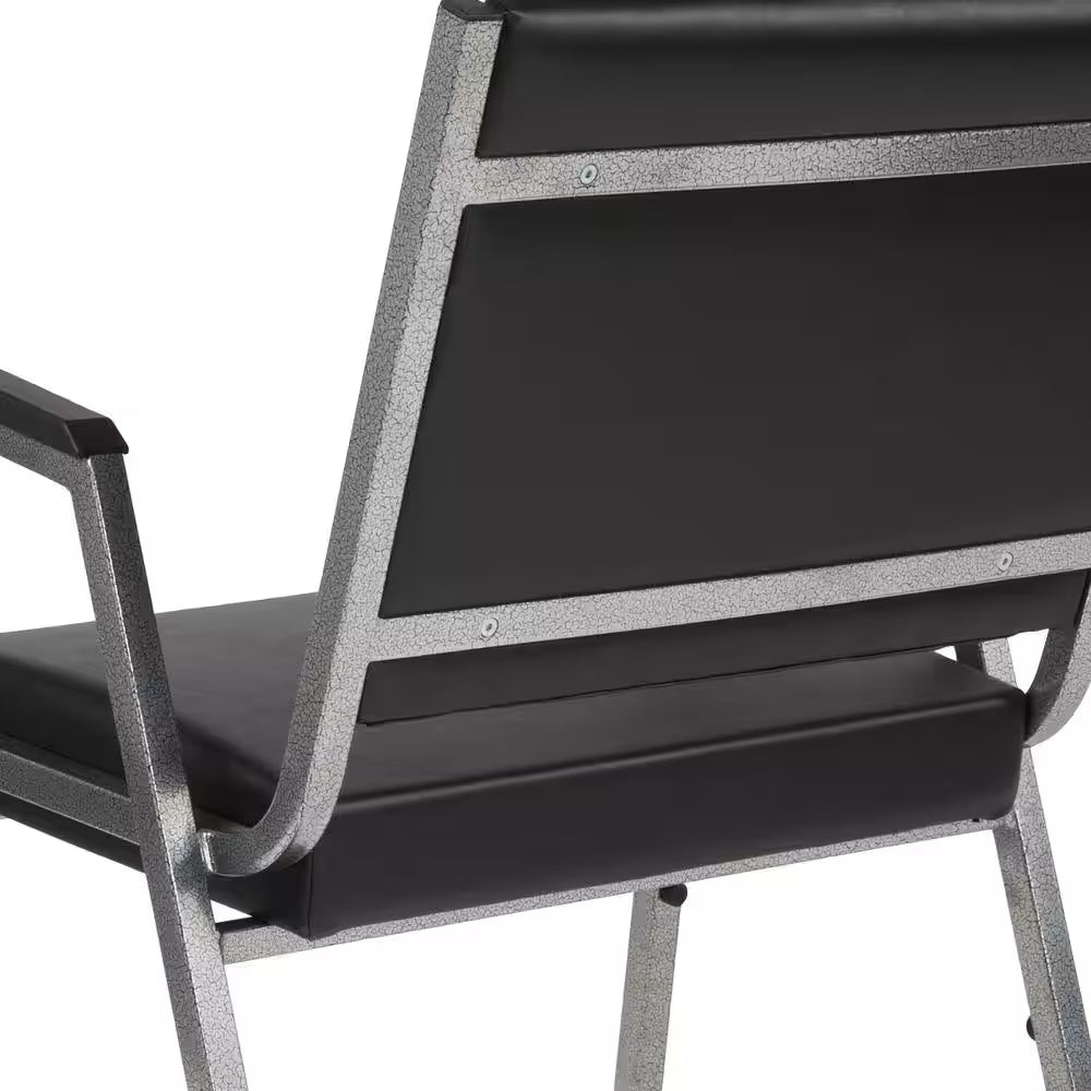 Hercules Series Vinyl 1000 Lbs. Rated Bariatric Medical Reception Chair in Antimicrobial Black Vinyl with Arms