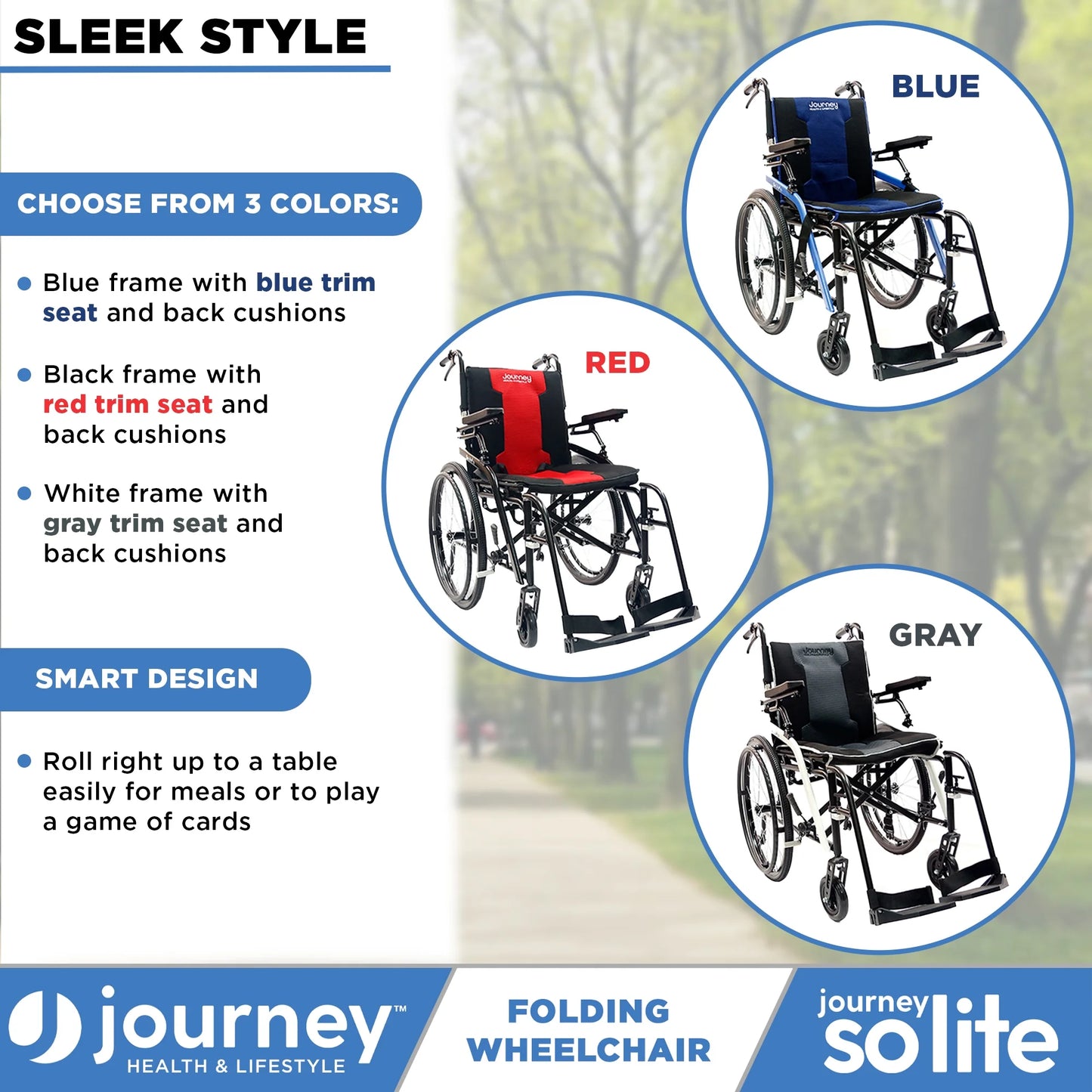So Lite Folding Wheelchair, Lightweight 16.5Lb with Padded Seat, Dual Hand Brakes, and Durable Tires, Black