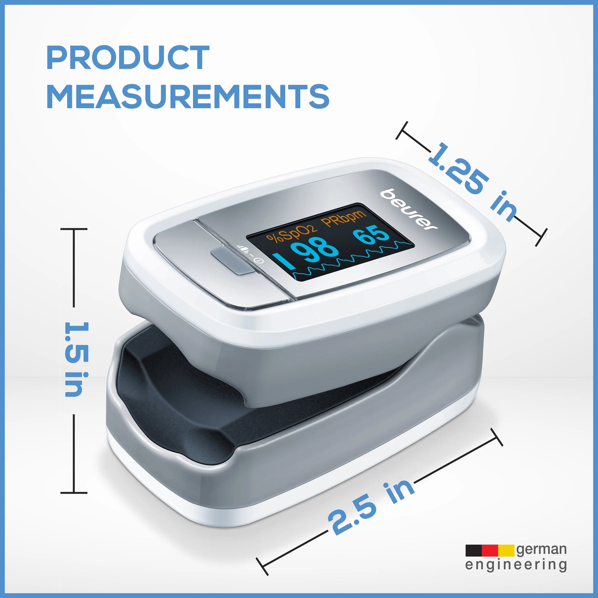 PO30 Digital Fingertip Pulse Oximeter Blood Oxygen Saturation & Pulse Rate Monitor by  North America, 1 Count