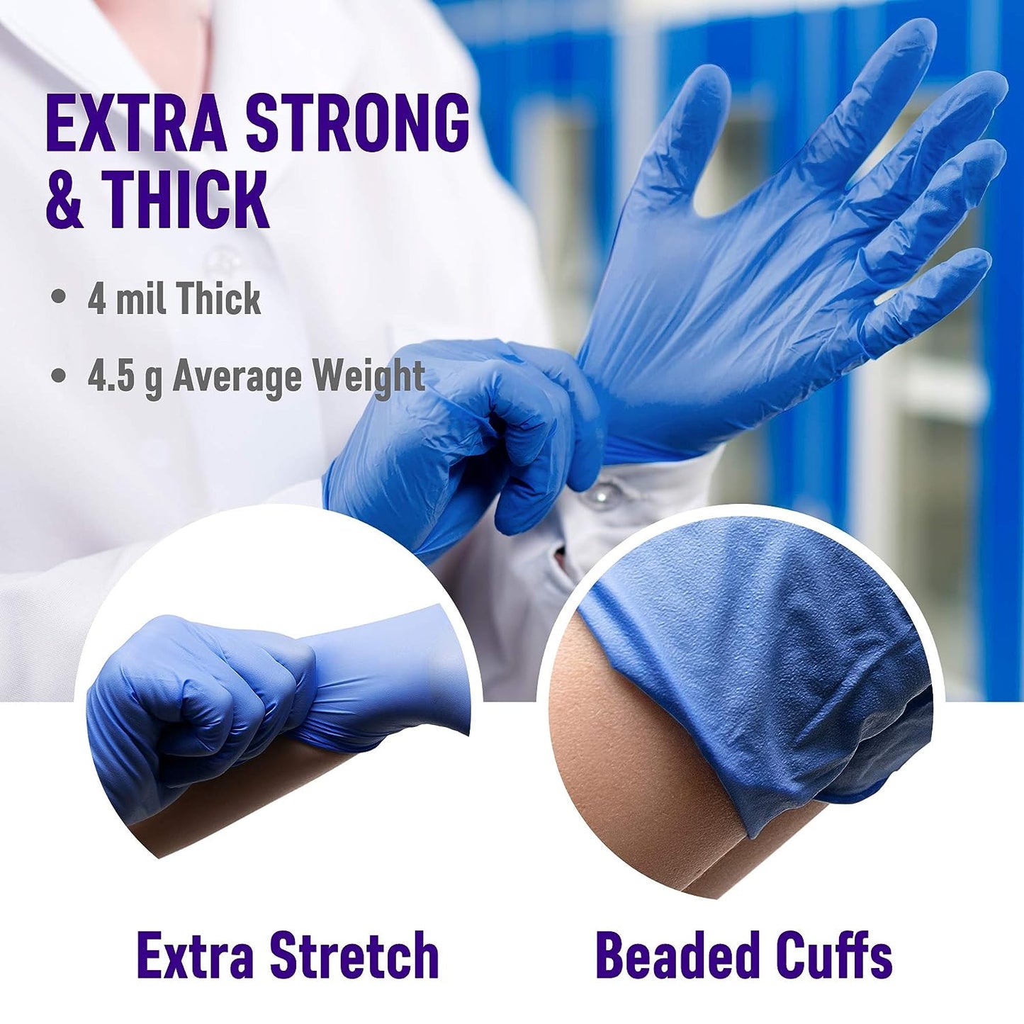 Synthetic Nitrile Disposable Gloves X Large -100 Pack -Latex Free Medical Gloves