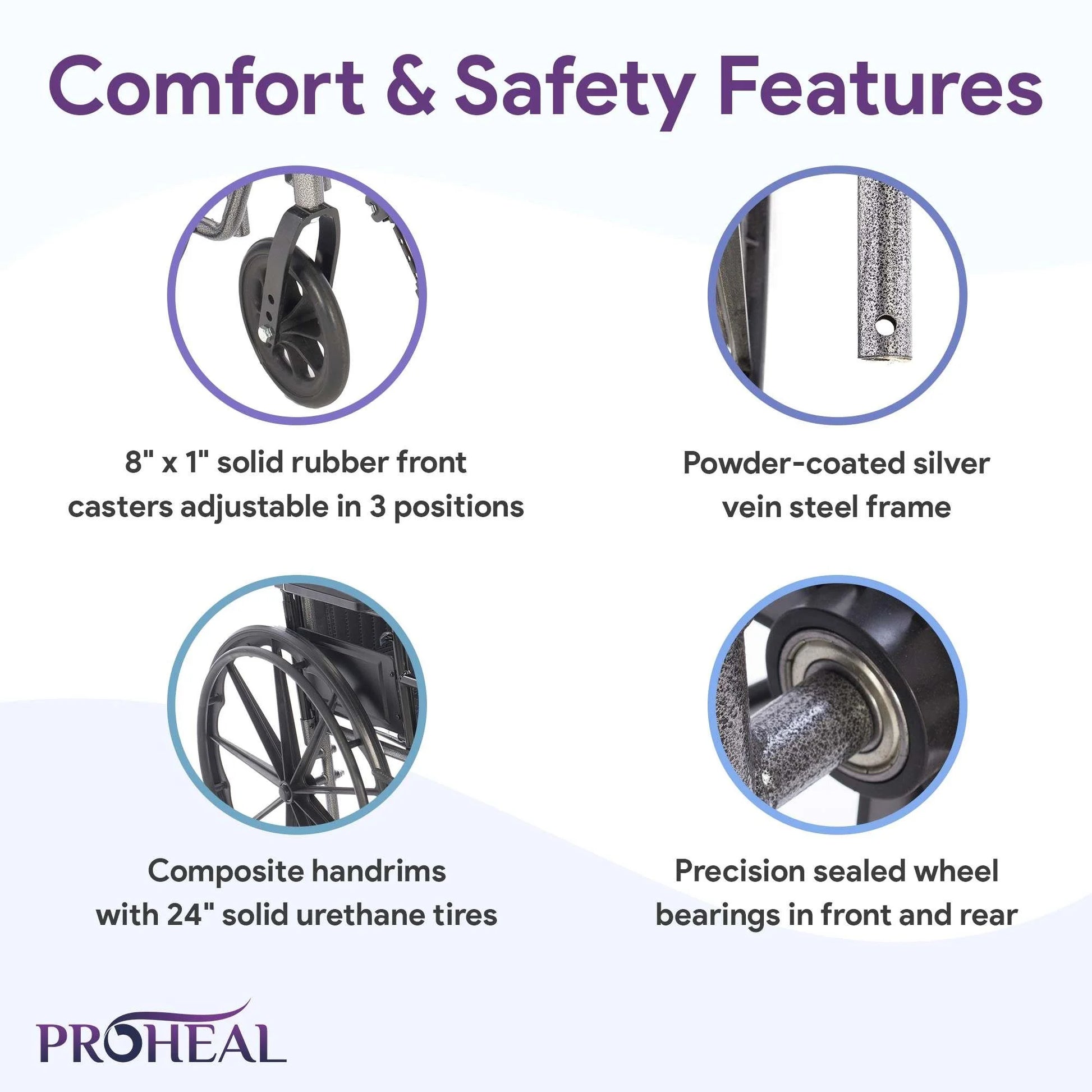 Premium Wheelchair with Removable Full Arms, Elevating Leg Rests, 20" Seat