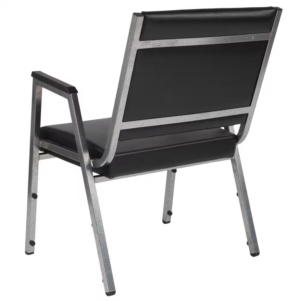 Hercules Series Vinyl 1000 Lbs. Rated Bariatric Medical Reception Chair in Antimicrobial Black Vinyl with Arms