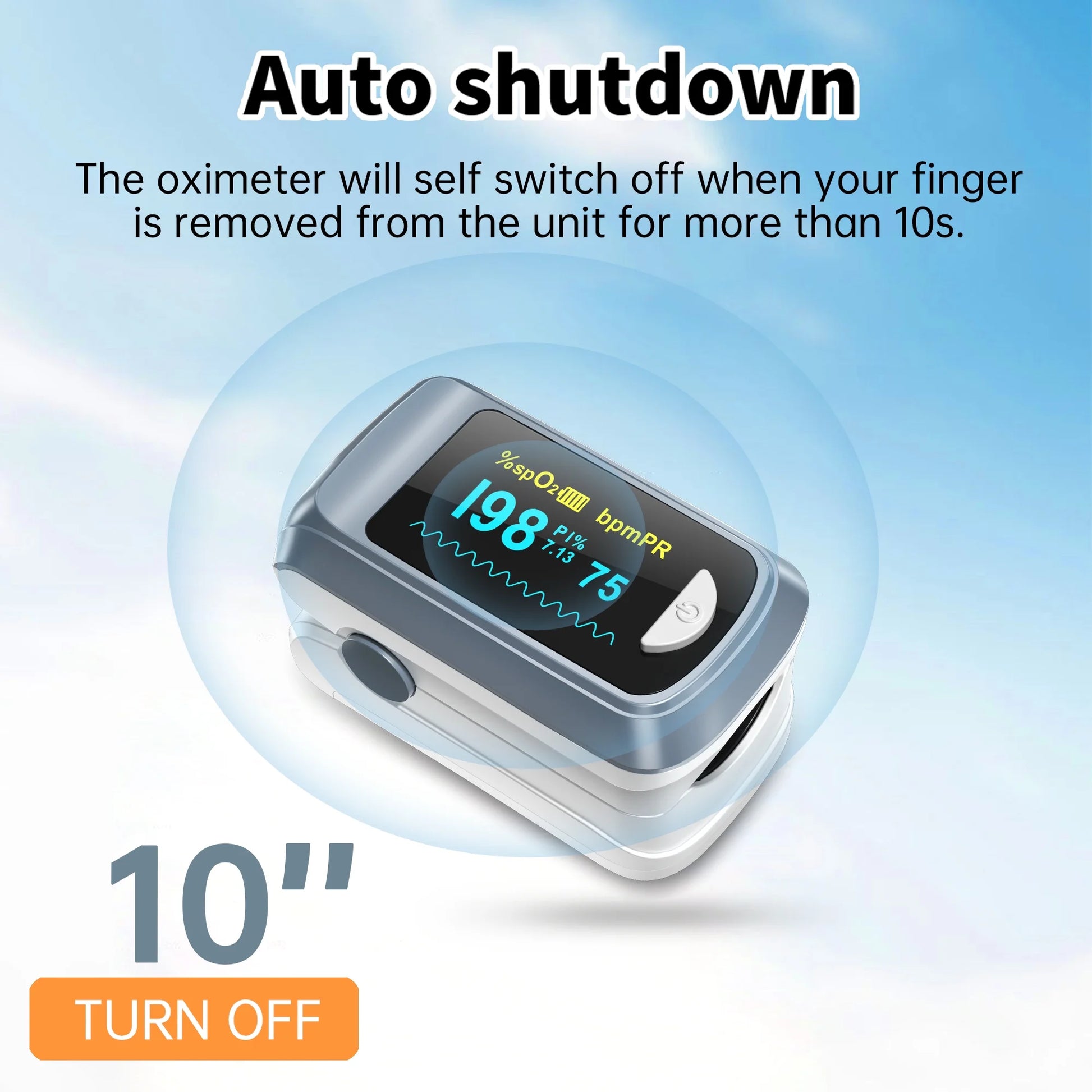 Fingertip Pulse Oximeter Blood Oxygen Saturation Monitor with Batteries and Lanyard for Sport, Running