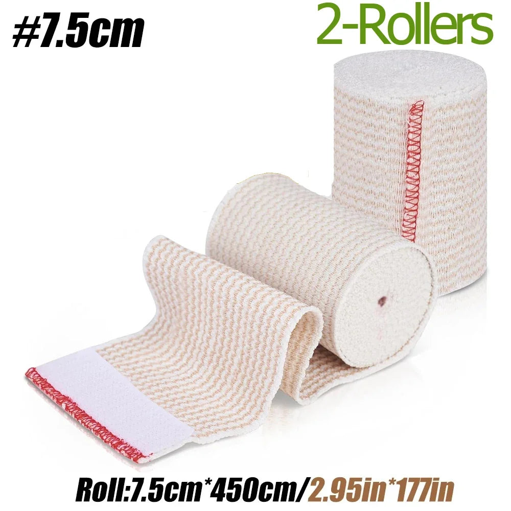 2 Pack Elastic Bandage Wrap, Compression Wrap Bandage for Legs, Ankle, Knee, Tummy, Body, Lymphedema Wraps for Legs, Latex-Free