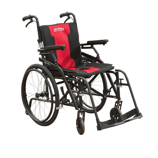 So Lite Folding Wheelchair, Lightweight 16.5Lb with Padded Seat, Dual Hand Brakes, and Durable Tires, Black