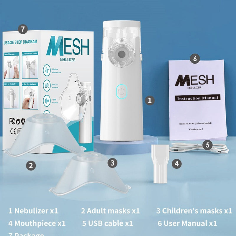 Household Medical Portable Handheld Nebulizer Children Mute Bilateral Ultrasonic Micro-Grid Atomizer