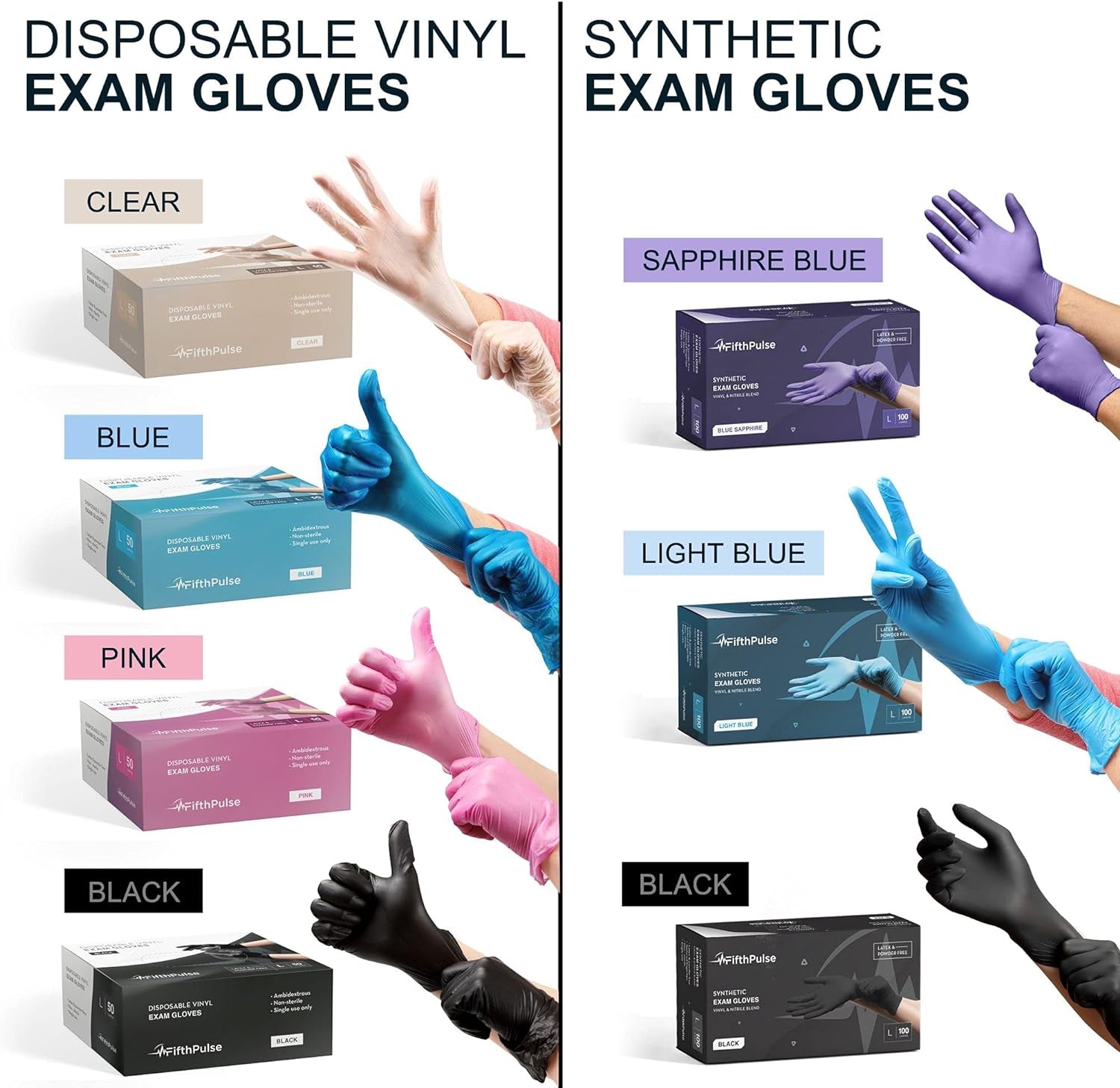 Pink Vinyl Disposable Gloves - Powder and Latex Free Medical Exam Gloves