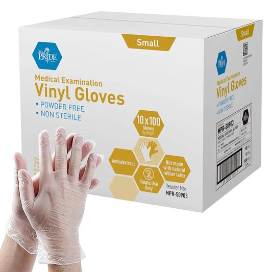 Vinyl Gloves Powder-Free Disposable Latex Free Gloves, Small 1000-Pack