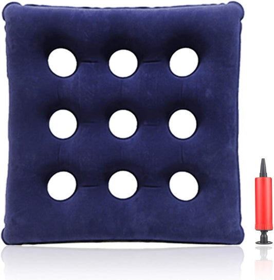Air Inflatable Seat Cushion, Comfortable Chair Cushion for Wheel Chair, Ideal Seat Cushion for Prolonged Sitting Helps Relieve Tailbone and Sciatica Pain to Prevent Hemorrhoids Bedsore