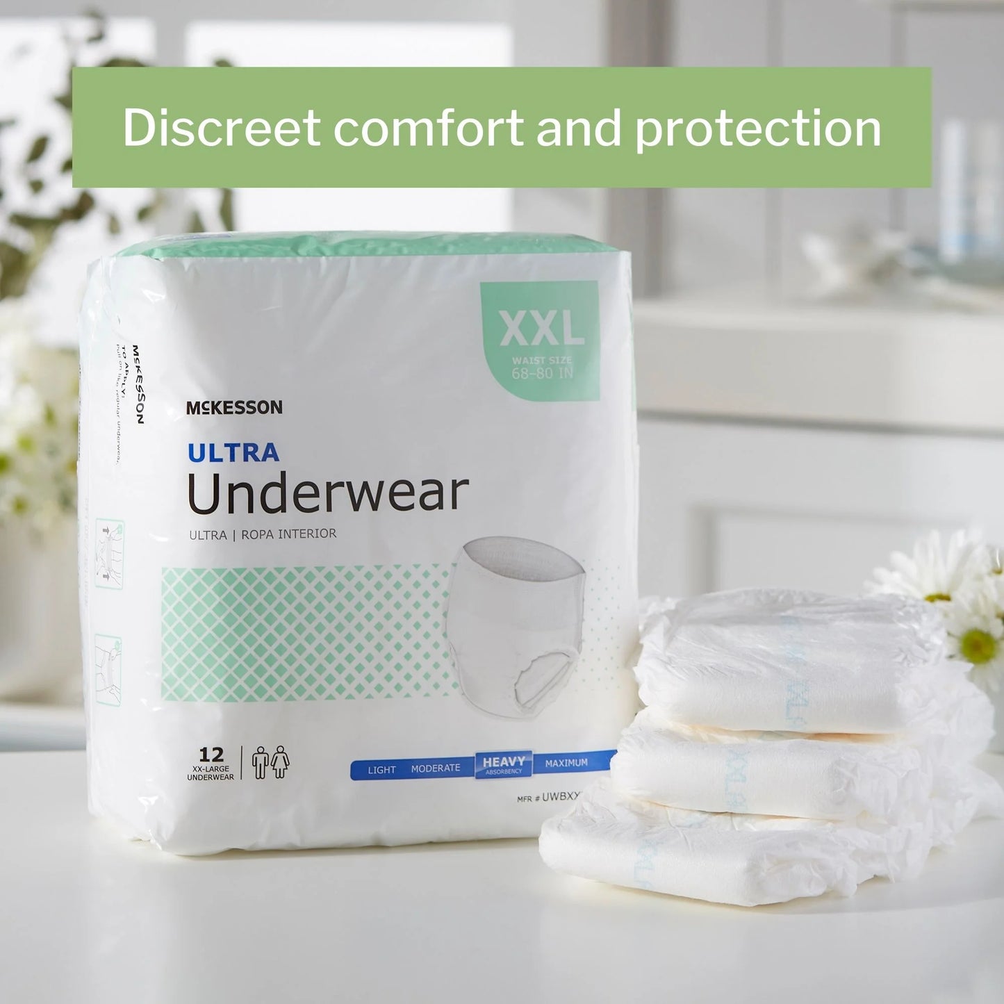 Ultra Underwear, Incontinence, Heavy Absorbency, 2XL, 12 Ct
