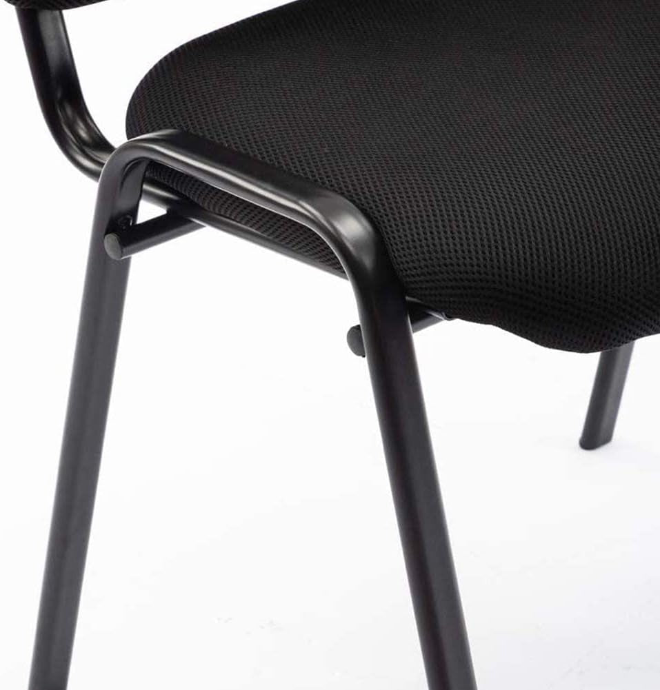 Stackable Black Office Chairs Armless Conference Room Chairs 5 Pack Mesh Reception Desk Chair for Meeting/Events/Hall/Training/Waiting Room