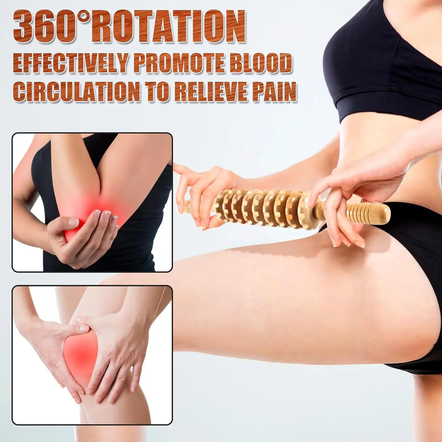 Wood Therapy Roller Gear Stick Massage Tool Cellulite Slimming Roller Massager Lymphatic Drainage Body Shaping Trigger Stick