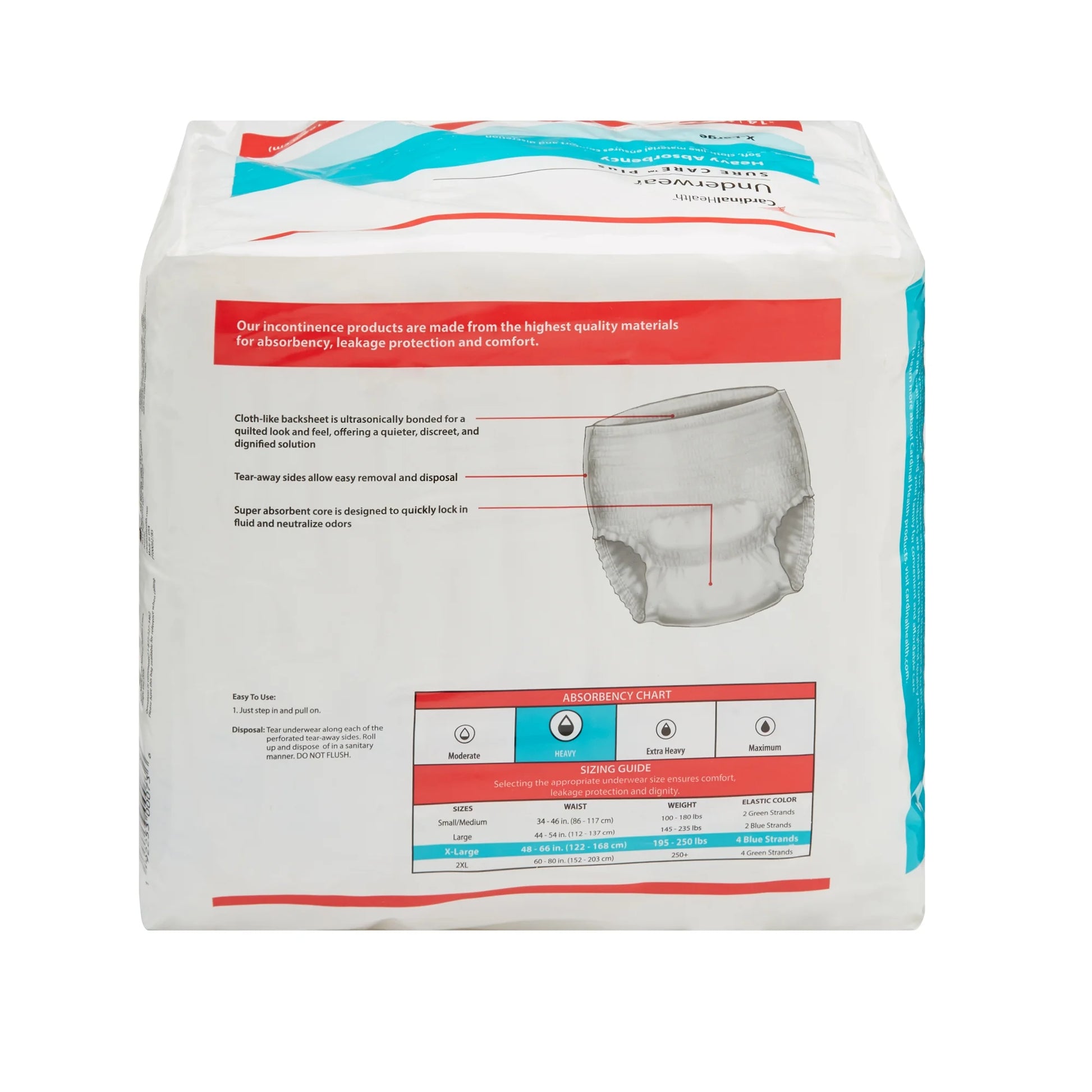 Health Incontinence Underwear, Disposable Adult Diaper - Heavy Absorbency, XL, 56 Ct