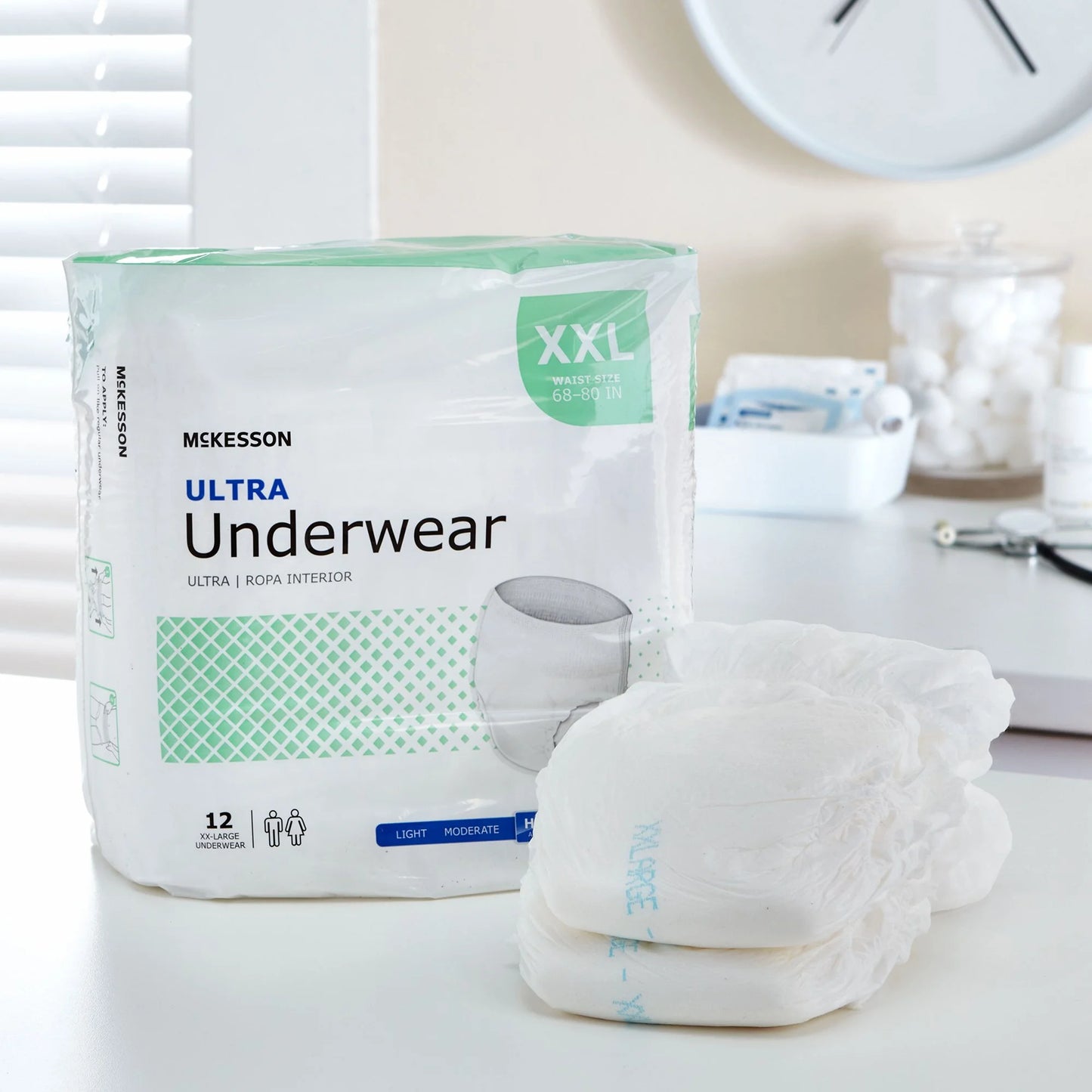 Ultra Underwear, Incontinence, Heavy Absorbency, 2XL, 12 Ct