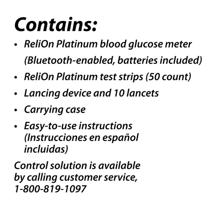 Platinum Blood Glucose Monitoring System