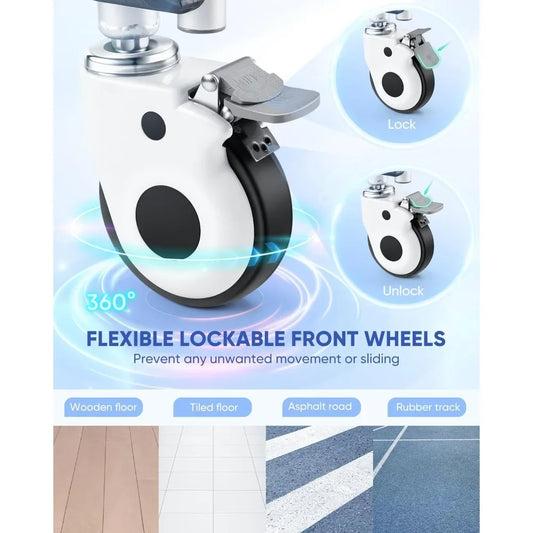 Shower Chair with Wheels  Folding Shower Wheel Transport Chair  Commode Rolling Bath Chair for Handicap  Elderly & Injured