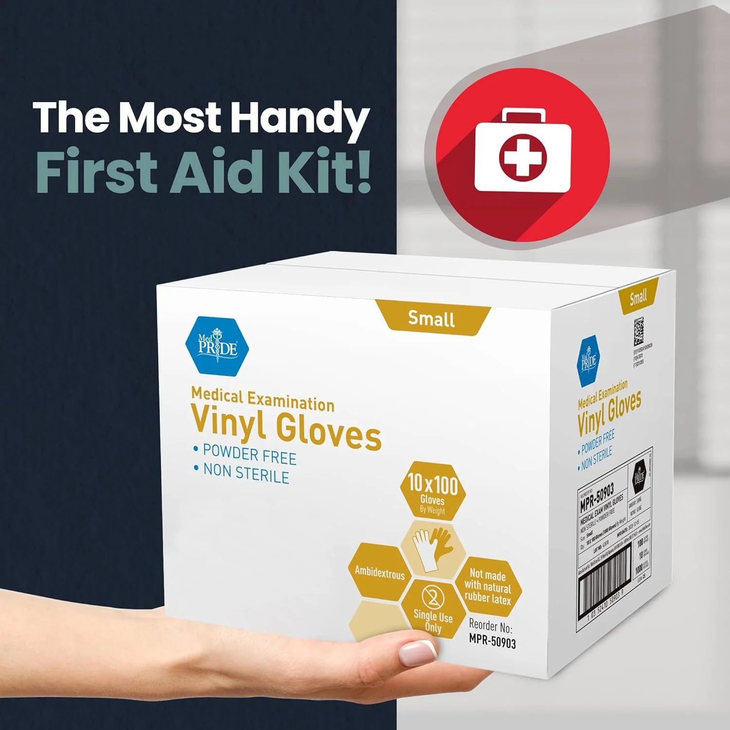 Vinyl Gloves Powder-Free Disposable Latex Free Gloves, Small 1000-Pack